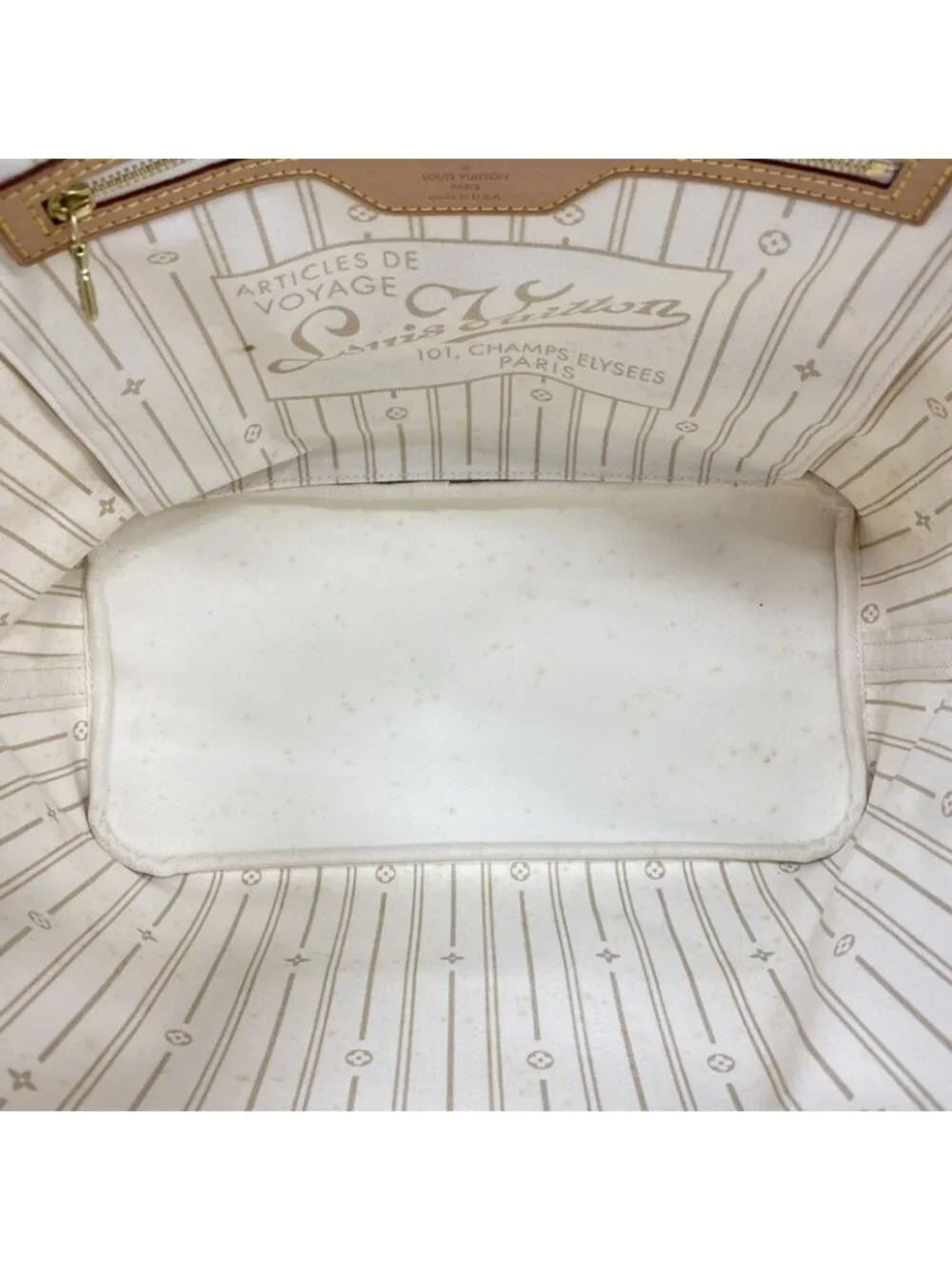 ★SOLD★ Louis Vuitton Tote Damier Azur Neverfull MM White - Picture 4 of 10